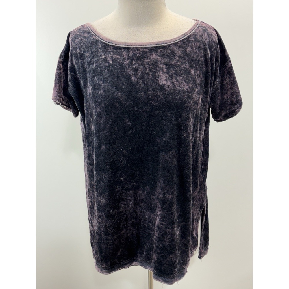 Free People We The Free Doran Tee Size S Purple Washed Velvet Shirt Boho Fairy